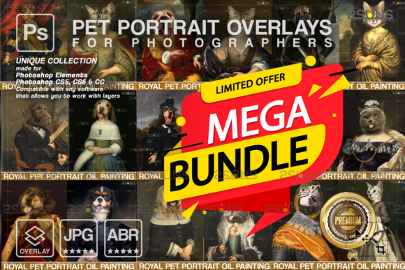 Download MEGA BUNDLE Royal Pet Portrait Templates - Mega bundle Collection