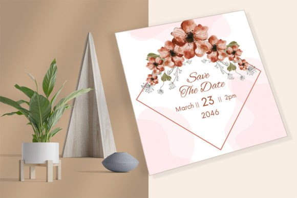 Download Watercolor Brown Florals Wedding Card - Wedding Collection
