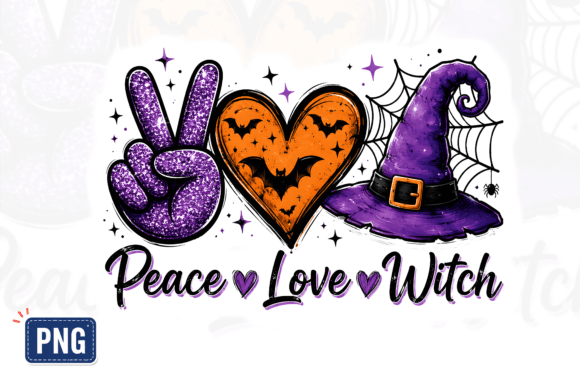 Download Peace Love Witch Halloween PNG - Premium Bundle