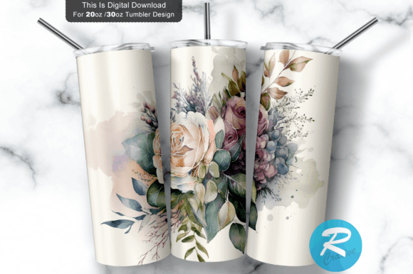 Download Watercolor Florals Wedding 20 Oz / 30 Oz - Wedding Collection