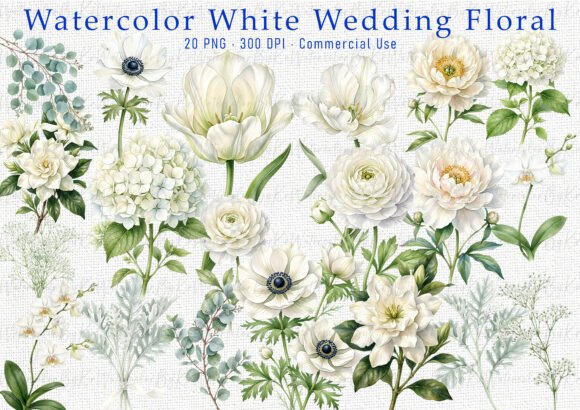 Download White Wedding Floral PNG Bundle PNG - Wedding Collection