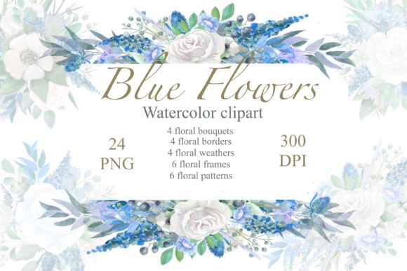 Download Blue Floral Watercolor Clipart, Wedding - Wedding Collection