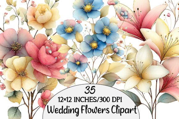 Download Watercolor Wedding Flowers Clipart - Wedding Collection