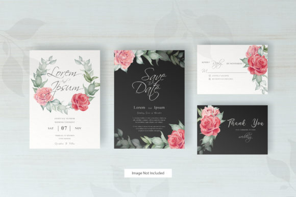 Download Watercolor Red Florals Wedding Template - Wedding Collection