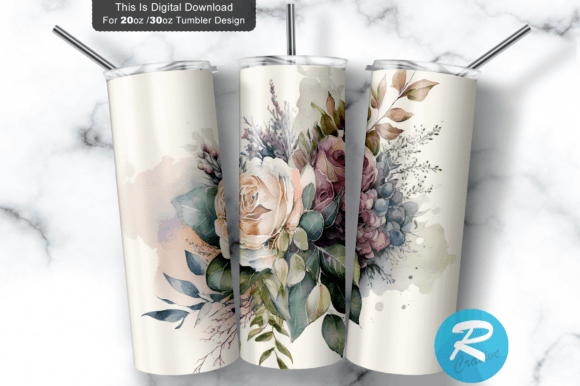 Download Florals Watercolor Wedding 20 Oz / 30 Oz - Wedding Collection