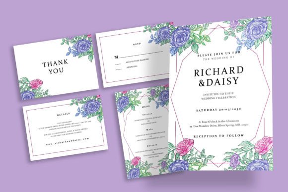 Download Wedding Invitation – Blush Flower - Wedding Collection